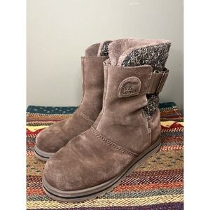 Sorel Womens Rylee Waterproof Suede Mid Claf Lined Brown Boot Womens 7.5